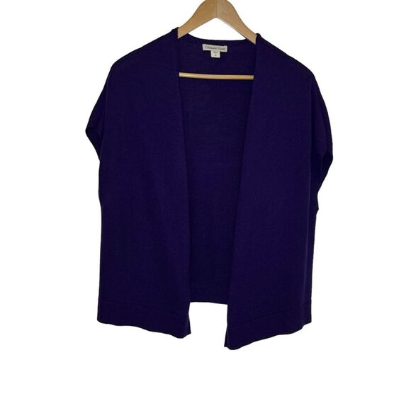 Coldwater Creek Women's Purple Open Front Cardigan Vest Topper Size Large - Picture 1 of 8